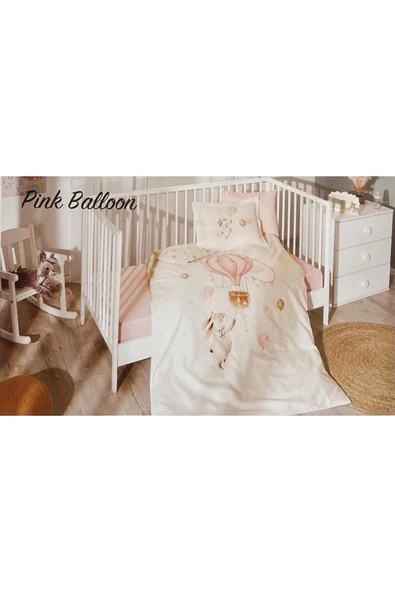 Özdilek Ranforce Bebek Nevresim Takımı Pembe Pink Balloon