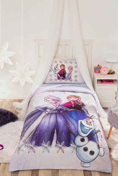 Özdilek Frozen Frosted Tek Kişilik Disney Lisanslı Nevresim ,Tek Parça