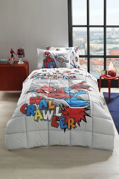 Spiderman Wall Tek Kişilik Disney Lisanslı Lastikli Fitted Çarşaf Çocuk Uyku Seti