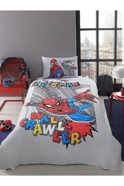 Disney Pike Takımı Fitted Tek Kişilik Spiderman Gri Wall