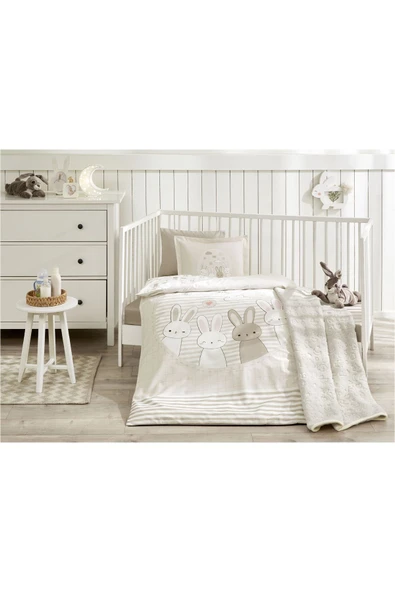 Hello Rabbit Battaniyeli Bebek Nevresim Takımı - Resim 2