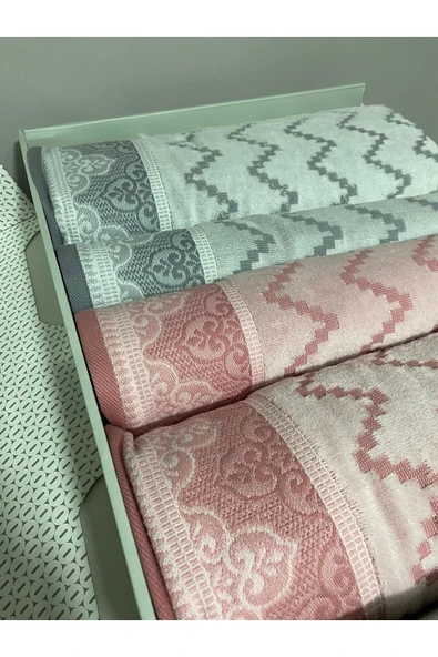 Juliette Best Set Hamam Takımı Gri - Pembe - 2