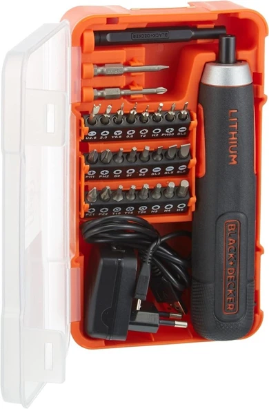 OUTLET Black Decker BD40K27-TR Akülü Tornavida 4V 27 Parça Aksesuar Seti - Resim 2