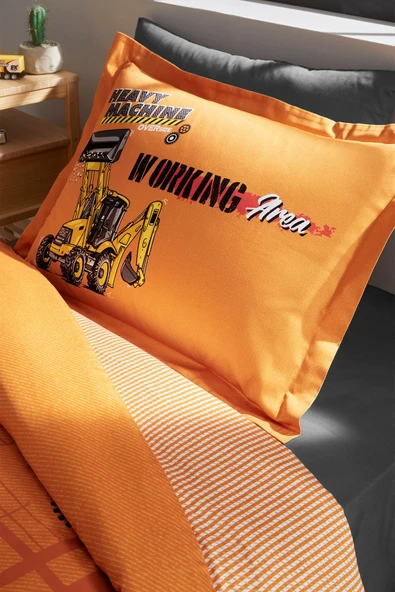 Heavy Machine Tek Kişilik Lastikli Çarşaf Nevresim Takımı - Resim 3