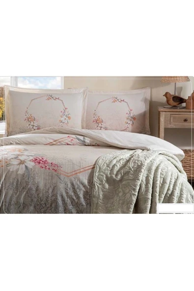 Özdilek Trendy Battaniyeli Çift Kişilik Nevresim Takımı-Candidum Krem ürün görseli 1