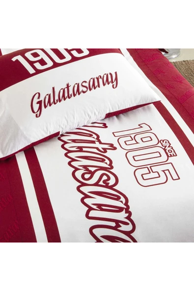 Galatasaray 1905 Glow Tek Kişilik 120X200 Lastikli Çarşaflı Nevresim Takımı - Resim 3