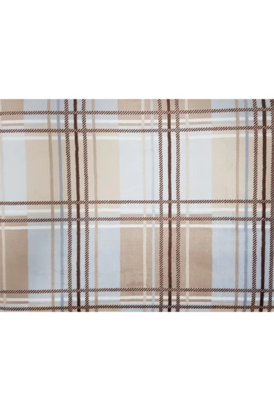 Tek Kişilik Sherpa Plaid Battaniye Kahve - 2