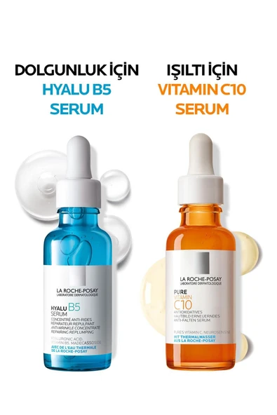 LA ROCHE POSAY La Roche-posay Işıltı Veren Dolgunluk Seti: Hyalu B5 Serum 30 Ml&c Vitamini Serum 10 Ml