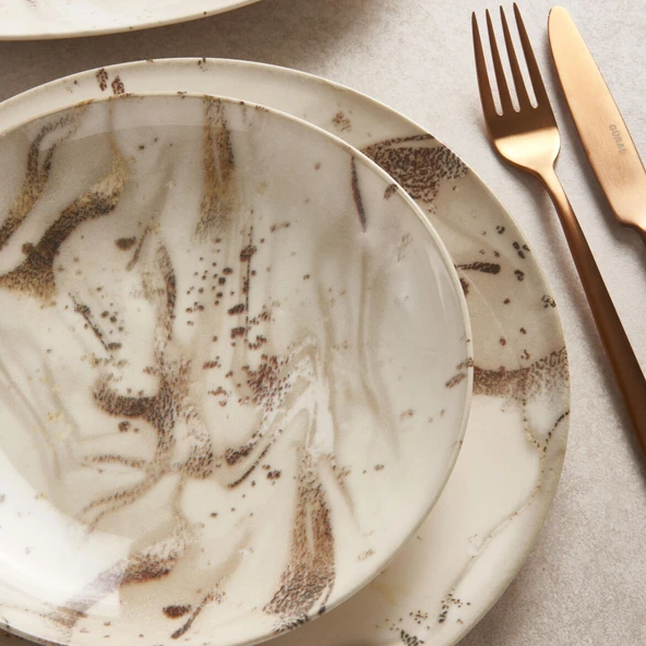 GÜRAL PORSELEN Camelia 26 Parça 6 Kişilik Yemek Takımı 28192 - Resim 4