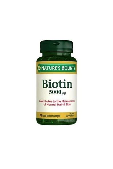 NATURE'S BOUNTY Biotin 5000 Mcg Takviye Edici Gıda 72 Kapsül