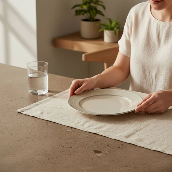 GÜRAL PORSELEN Valeron 6 Adet 27 Cm Servis Tabağı Reaktif Agate Vr 969 - Resim 4