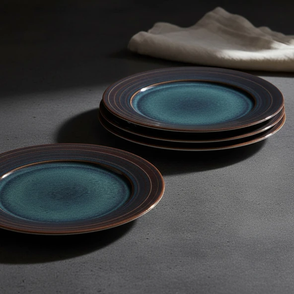 GÜRAL PORSELEN Valeron 6 Adet 27 Cm Servis Tabağı Reaktif Oasis  1131 - Resim 3