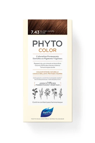PHYTO Phytocolor 7.43 Kumral Bakır Dore Amonyaksız Kalıcı Bitkisel Saç Boyası - 5