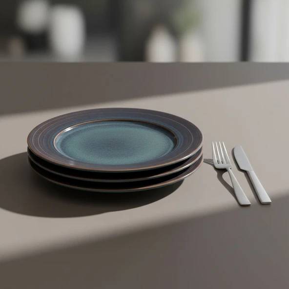 GÜRAL PORSELEN Valeron 6 Adet 27 Cm Servis Tabağı Reaktif Oasis  1131 - Resim 2