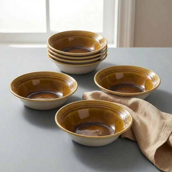 GÜRAL PORSELEN Valeron 6 Adet Çorba Kasesi Reaktif Saura Vr 137 - Resim 2