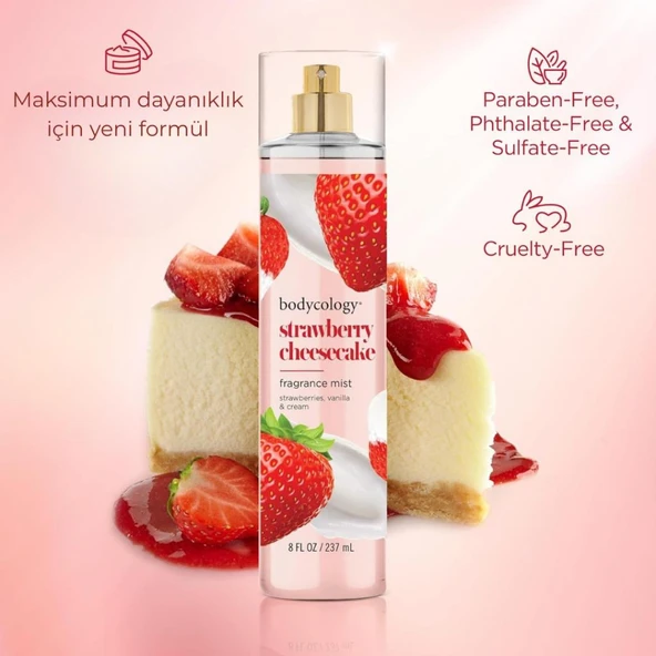 Bodycology Strawberry Cheesecake Fragrance Çilekli Kadın Vücut Spreyi - Resim 4