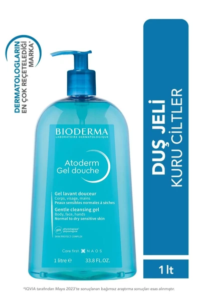 BİODERMA Atoderm Shower Gel Aile Boyu Kuru Ciltler için Nemlendirici Duş Jeli Bebek Çocuk Yetişkin 1 Lt