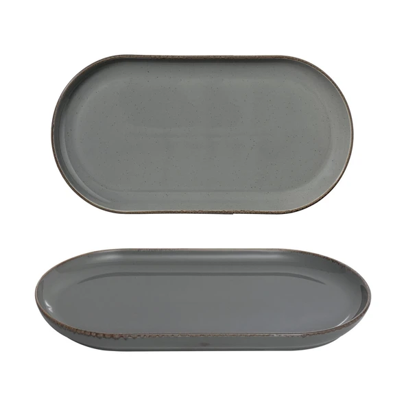 GÜRAL PORSELEN Bilbao 2 Adet 25x15 Cm Kayık Tabak  Elemental 241 - Resim 3