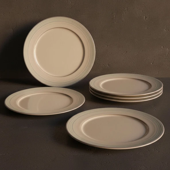 GÜRAL PORSELEN Valeron 6 Adet 27 Cm Servis Tabağı Reaktif Agate Vr 969 - Resim 5