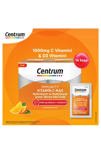 CENTRUM Immunity Vitamin C Max Efervesan Toz 14'lü Saşe