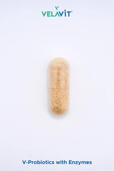 VELAVİT V-Probiotics with Enzymes Takviye Edici Gıda 30 Kapsül - 4