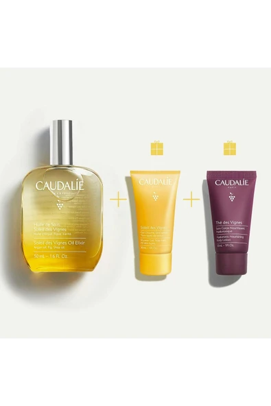 CAUDALİE Soleil des Vignes Elixir Yağ Seti-Elixir Yağ 50ml+Duş Jeli 30ml+Vücut Losyonu 30ml - 2