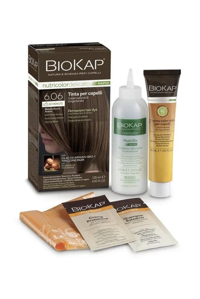BİOKAP 6.06 Nutricolor Delicato Rapid Saç Boyası 135 Ml