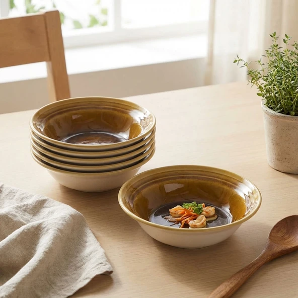 GÜRAL PORSELEN Valeron 6 Adet Çorba Kasesi Reaktif Saura Vr 137 - Resim 3