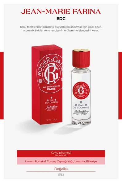 ROGER&GALLET Jean-marie Farina Edc Petitgrain, Lavanta, Biberiye, Limon Içeren Narenciye Parfüm 30 Ml - 2