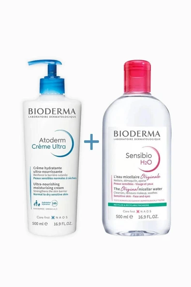 BİODERMA Atoderm Creme Ultra 500 ml Sensibio H2o 500 ml
