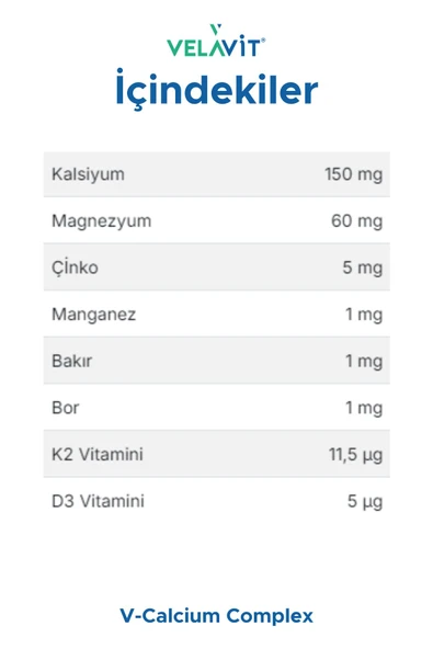 VELAVİT V-Calcium Complex 30 Tablet - 2