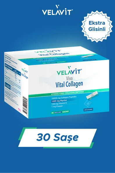 VELAVİT Viva Vital Collagen 30 Toz Saşe 10.000 Mg, Ekstra Glisinli Kollajen