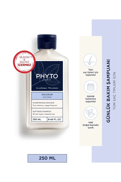 PHYTO Softness Tüm Saç Tipleri Için Günlük Bakım Şampuanı 250 ml