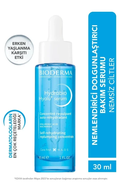 BİODERMA Hydrabio Hyalu+ Yüz Serumu Dolgunlaştırıcı Nemlendirici Erken Yaşlanma Karşıtı Hyalüronik Asit 30 ml
