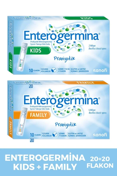 ENTEROGERMİNA Family 5 ml x 20 Flakon + Enterogermina Kids 5 ml 20 Flakon