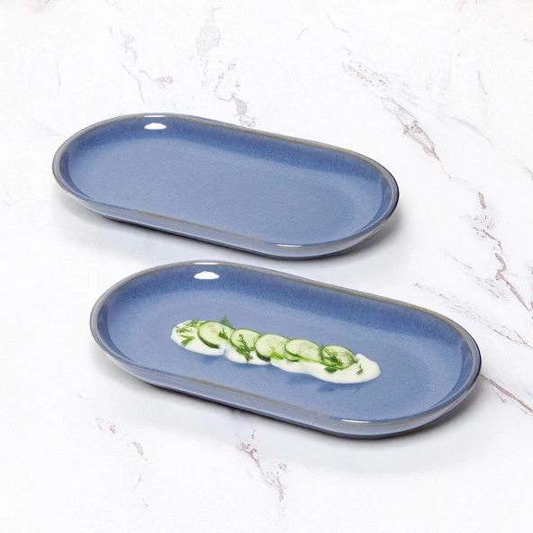 GÜRAL PORSELEN Bilbao 2 Adet 25x15 cm  Kayık Tabak Marin 970 ürün görseli 1