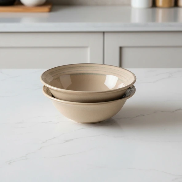 GÜRAL PORSELEN Valeron 6 Adet 15 Cm Çorba Kasesi Reaktif Agate   969 - Resim 3