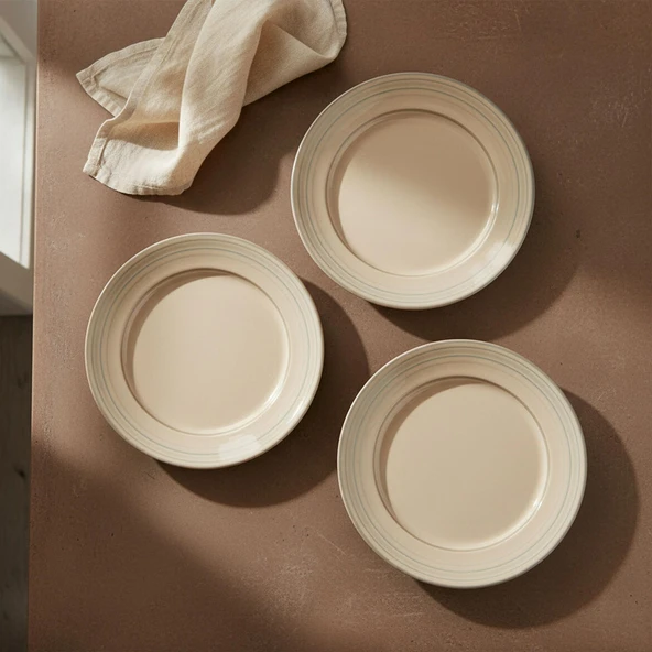 GÜRAL PORSELEN Valeron 6 Adet 20 Cm Pasta Tabağı Reaktif Agate  969 - Resim 5