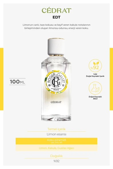 ROGER&GALLET Cétrat Edt Limonsu Odunsu Parfüm 100ml & Duş Jeli & Sabun 3lü Avantaj Seti - 2