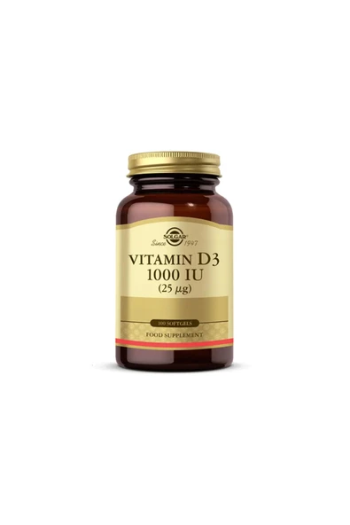 SOLGAR Vitamin D3 1000 Iu 100 Yumuşak Kapsül