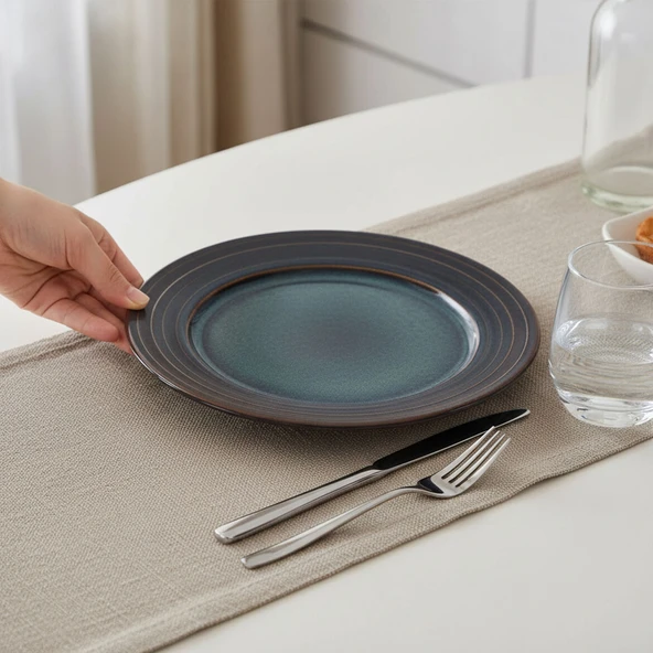 GÜRAL PORSELEN Valeron 6 Adet 27 Cm Servis Tabağı Reaktif Oasis  1131 ürün görseli 1