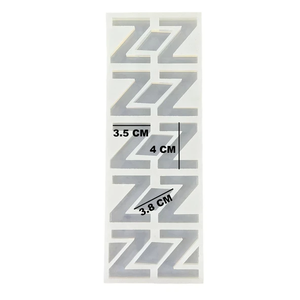 Epoksi Çoklu Silikon Kalıp Z Harfi Anahtarlık Reçine Seri Döküm Kalıbı 4 CM 10 Lu - Resim 3
