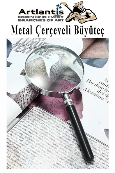 Metal Büyüteç 50 mm 1 Adet 6x Plastik Sap Çerçeveli 5 cm Büyüteç Merçek Okul Büro Ofis Krom Kaplama Büyüteç - 5