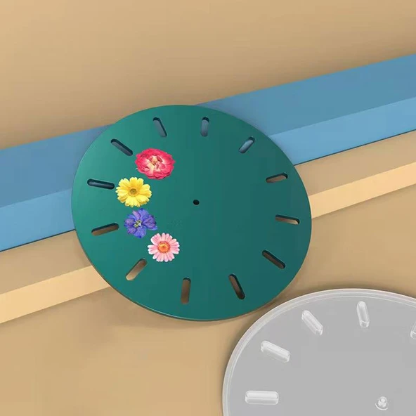 Epoksi Silikon Kalıp Delik Rakamlı Yuvarlak Saat Kalıbı 37 CM - Resim 3