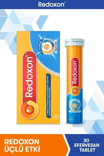 REDOXON Üçlü Etki 30 Efervesan Tablet I 1000 Mg C Vitamini, D Vitamini Ve Çinko Içeren Takviye Edici