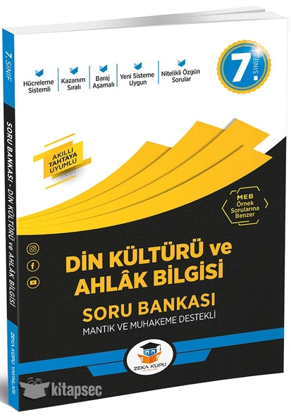 7. Sınıf Din Kültürü ve Ahlak Bilgisi Soru Bankası Zeka Küpü Yayınları