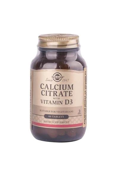 SOLGAR Calcium Citrate With Vitamin D3 60 Tablet