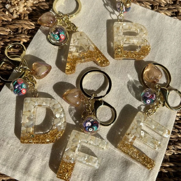 Epoksi Çoklu Silikon Kalıp Z Harfi Anahtarlık Reçine Seri Döküm Kalıbı 4 CM 10 Lu - Resim 6