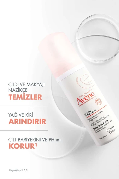 AVENE Normal ve Karma Hassas Ciltler için Temizleme Köpüğü 150 ml - 2
