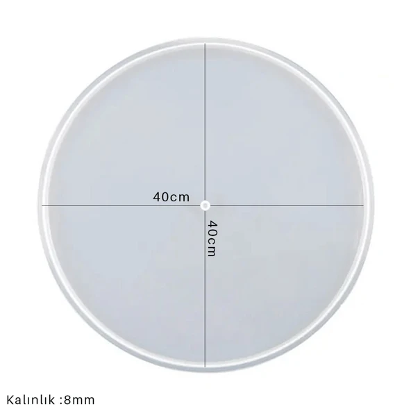 Epoksi Silikon Kalıp Rakamsız Saat Kalıbı 40 CM - 4